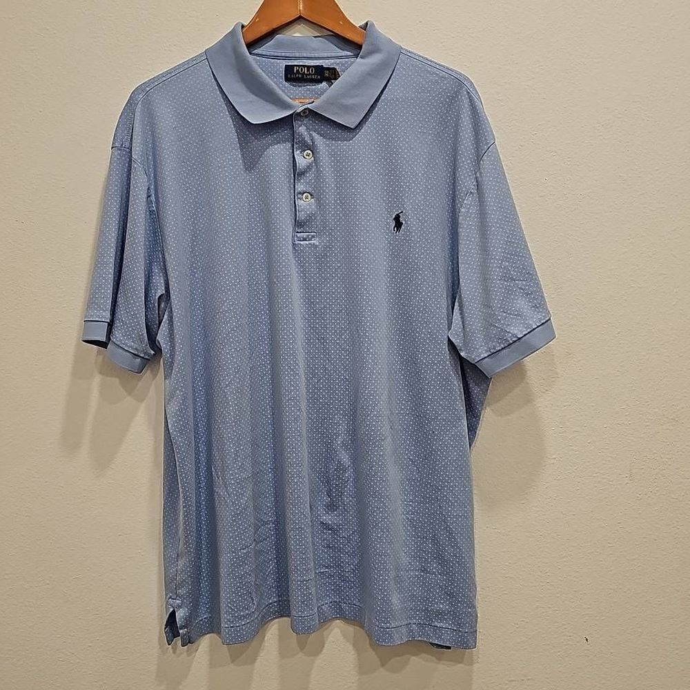 Baby blue polo shirt. Polo by Ralph Lauren. Size is 2XB